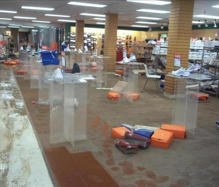 Shoe store damaged from water. 